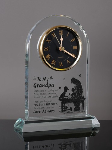 Grandpa glass clock gift from - glass,